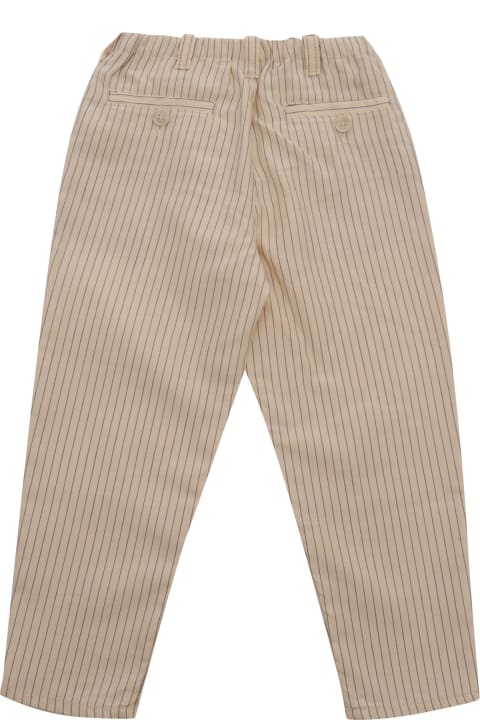 Bottoms for Boys Emporio Armani Beige Trousers With Striped Pattern