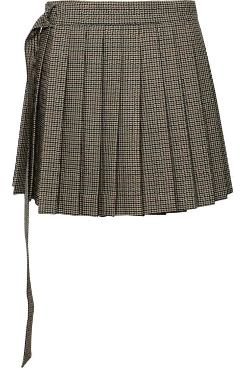 ウィメンズ Ami Alexandre Mattiussiのスカート Ami Alexandre Mattiussi 'kilt' Beige Wool Miniskirt