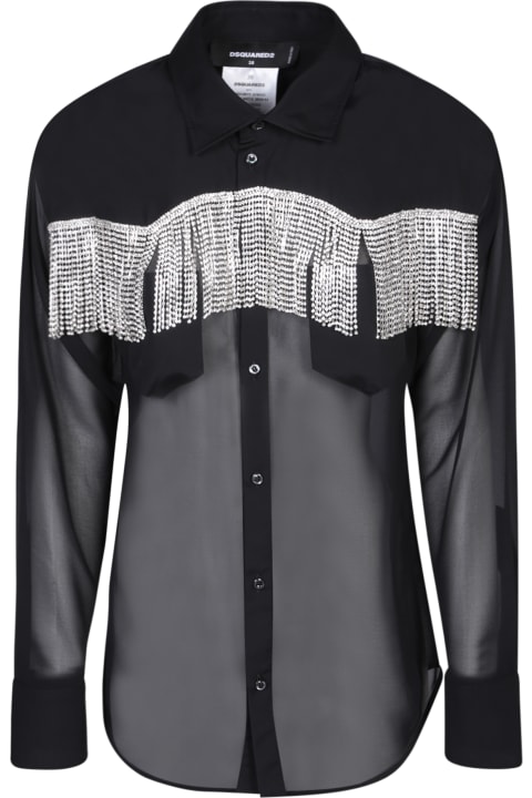 Dsquared2 Topwear for Women Dsquared2 Fringed Long-sleeved Shirt