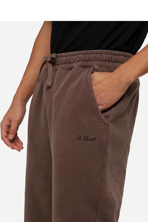 Homeware MC2 Saint Barth Brown Tracksuit Pants Bolt With Vintage Treatment
