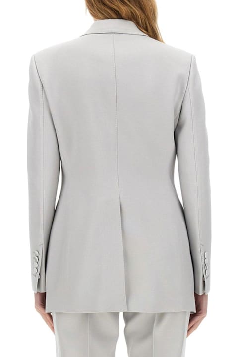 Tom Ford Coats & Jackets for Women Tom Ford Lustrous Barathea Single-breasted Tuxedo Jacket