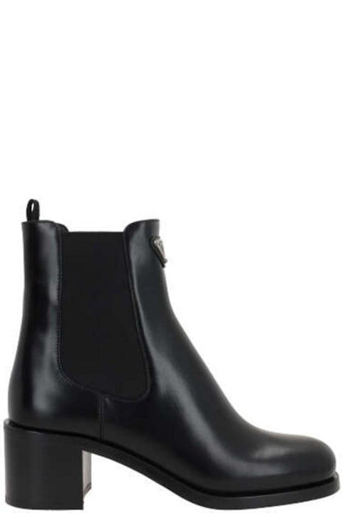 Shoes for Women Prada Triangle-logo Ankle Boots