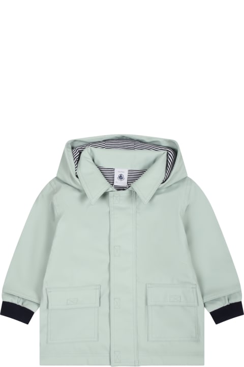 Petit Bateau Coats & Jackets for Baby Girls Petit Bateau Green Raincoat For Babies