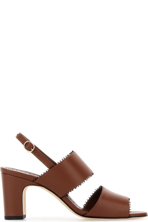 Manolo Blahnik لـ Kids Manolo Blahnik Caramel Leather Persio Sandals