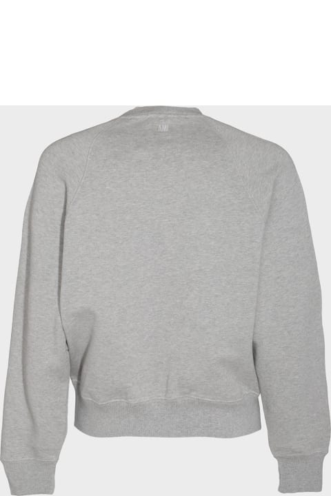 Fleeces & Tracksuits for Women Ami Alexandre Mattiussi Grey Cotton Sweatshirt