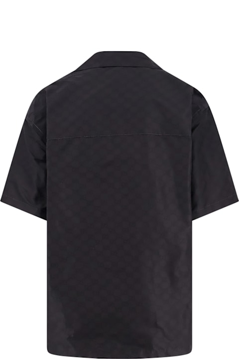 آخر صيحات الموضة من القسم الرجالي Gucci Cotton And Silk Shirt With Allover Gg Logo