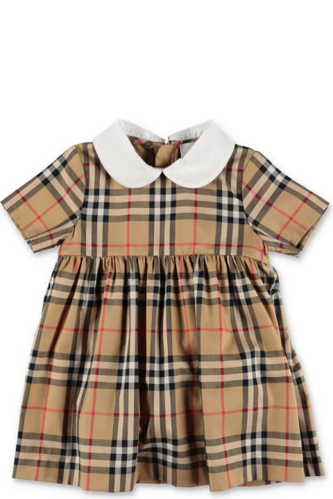 Dresses for Baby Girls Burberry Burberry Abito E Coulotte Check Geraldine In Popeline Di Cotone Baby Girl