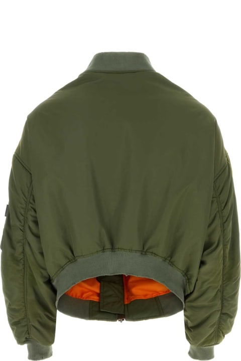 Balenciaga Sale for Men Balenciaga Army Green Nylon Padded Bomber Jacket