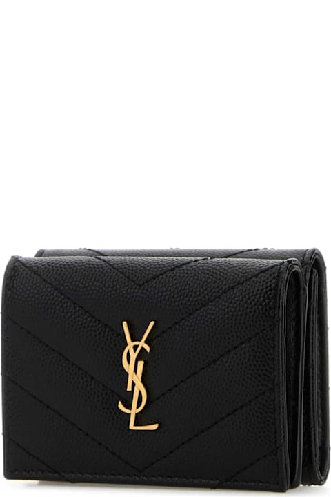 Saint Laurent Black Leather Wallet
