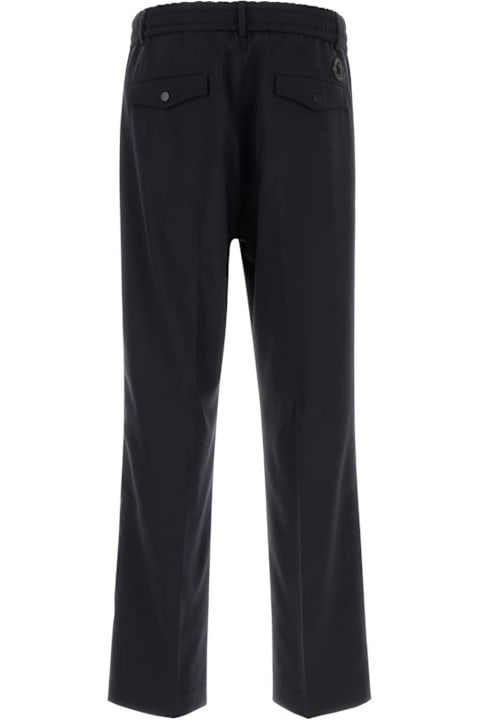 Moncler الملابس لـ القسم الرجالي Moncler Dark Blue Stretch Wool Blend Pant