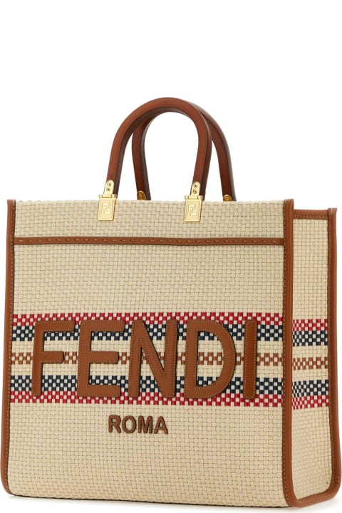 ウィメンズ バッグのセール Fendi Embroidered Fabric Sunshine Medium Handbag