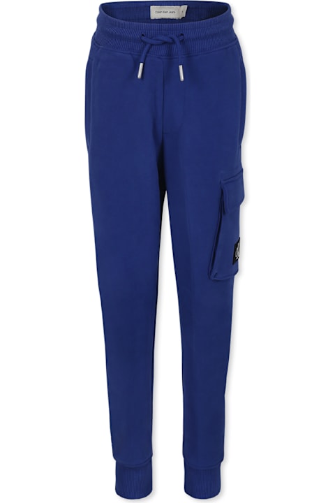 Calvin Klein ملابس تحتية لـ أولاد Calvin Klein Light Blue Trousers For Boy With Logo