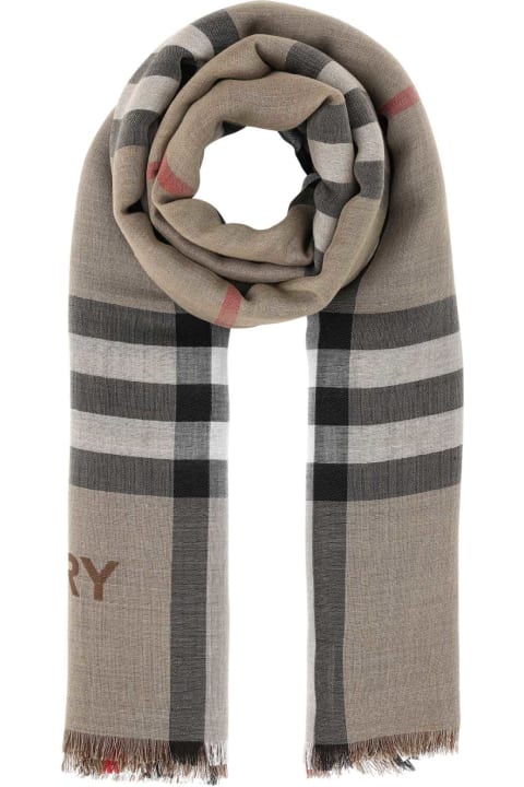 Burberry Accessories for Men Burberry Embroidered Wool Blend Scarf