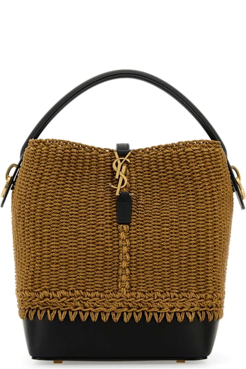 Saint Laurent لـ Kids Saint Laurent Raffia Le 37 Bucket Bag