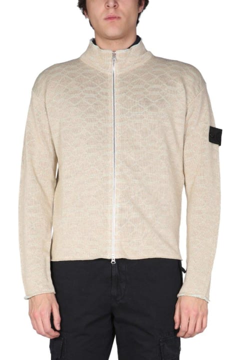 Stone Island Shadow Project Sweaters for Men Stone Island Shadow Project Compass Patch Zipped Jacket