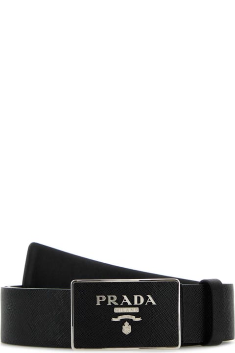 Prada Accessories for Men Prada Black Leather Belt