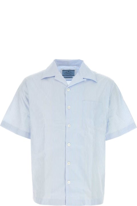 Summer Casual Shirts for Men Prada Printed Poplin Shirt