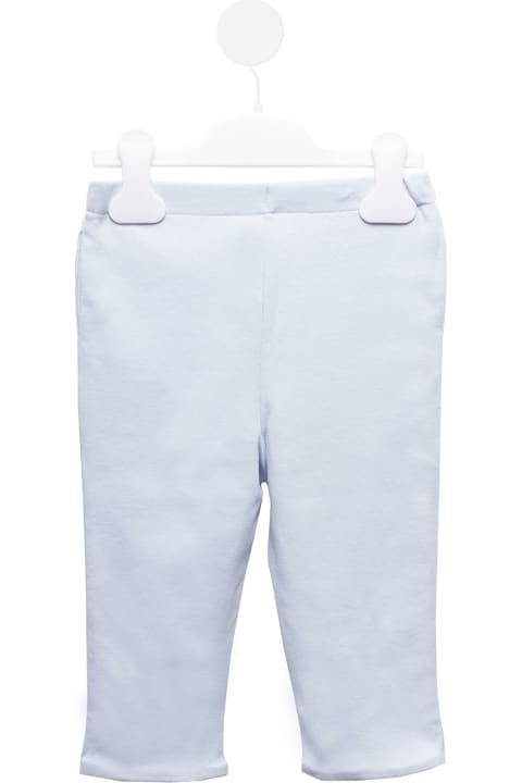 Bottoms for Baby Girls Polo Ralph Lauren Athletic Light Blue Cotton Pants With Logo Polo Ralph Lauren Kids Baby Girl