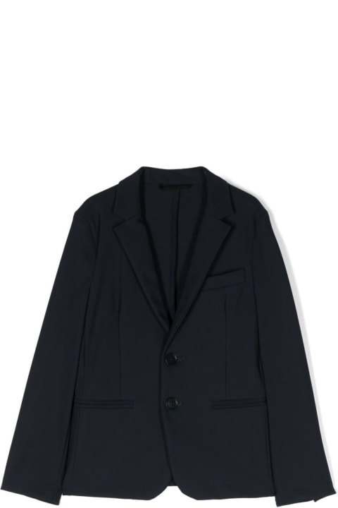 Il Gufo Coats & Jackets for Boys Il Gufo Black Single-breasted Jacket With Notched Revers In Stretch Polyamide Boy