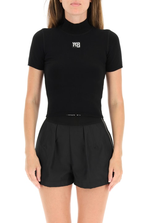 Fashion for Women T by Alexander Wang Cropped Top With Logo