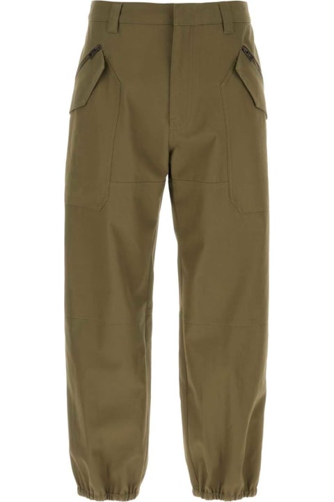 Clothing for Men Loewe Army Green Cotton Pant