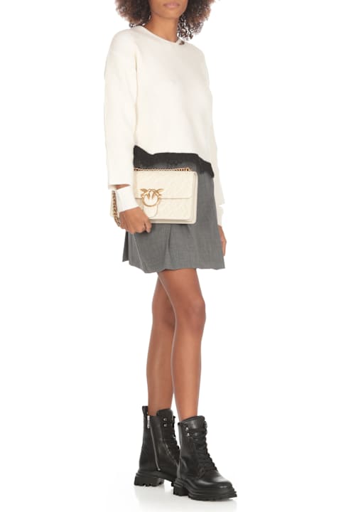 ワンピース PINKO Women Mid Skirts 101926A15S I90 Grey Pinko Midi Length Skirt - White Skirts, Clothing