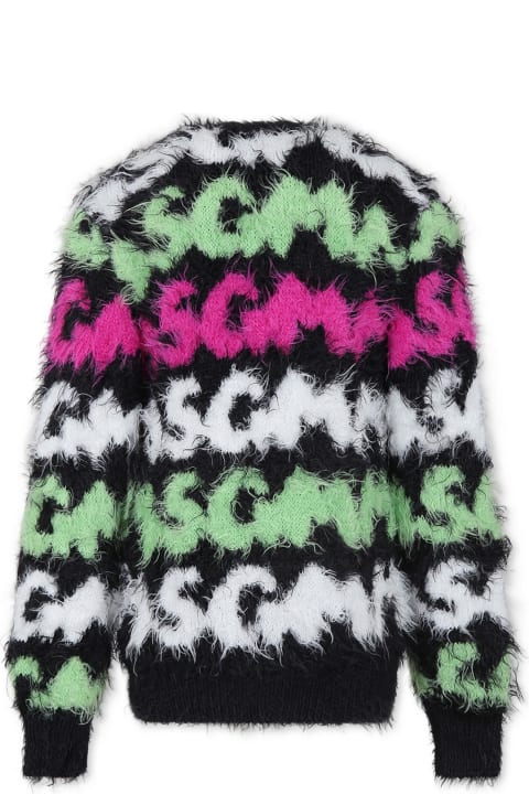 Homeware MSGM Black Cardigan For Girl With Logo