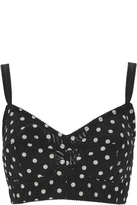 Dolce & Gabbana Underwear & Nightwear for Women Dolce & Gabbana Polka-dot Marquisette Corset Top