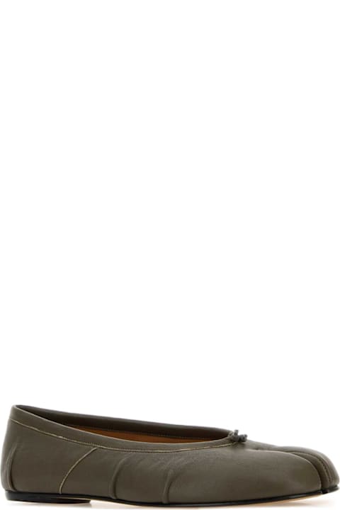 Maison Margiela Khaki Leather Tabi Ballerinas