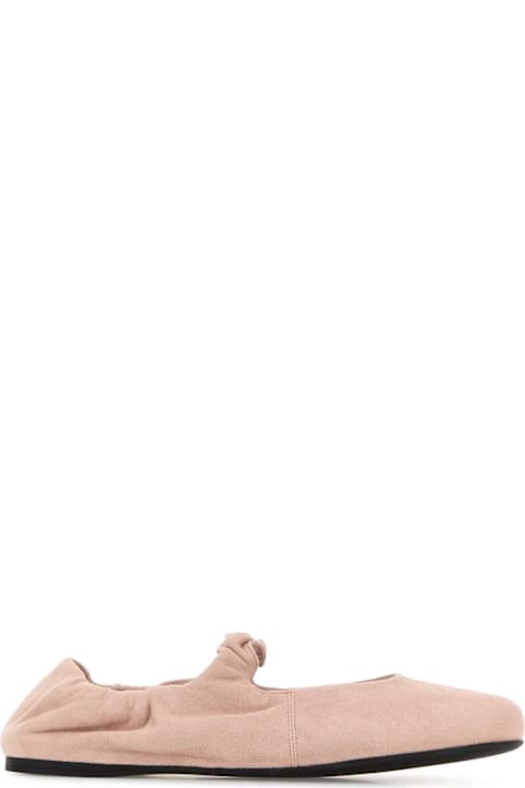Miu Miu Pastel Pink Suede Ballerinas