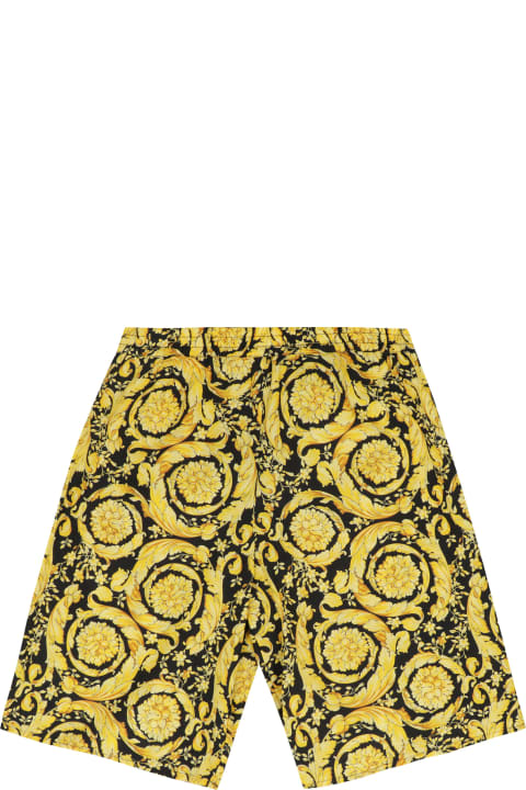 Young Versace Bottoms for Boys Young Versace Printed Cotton Shorts