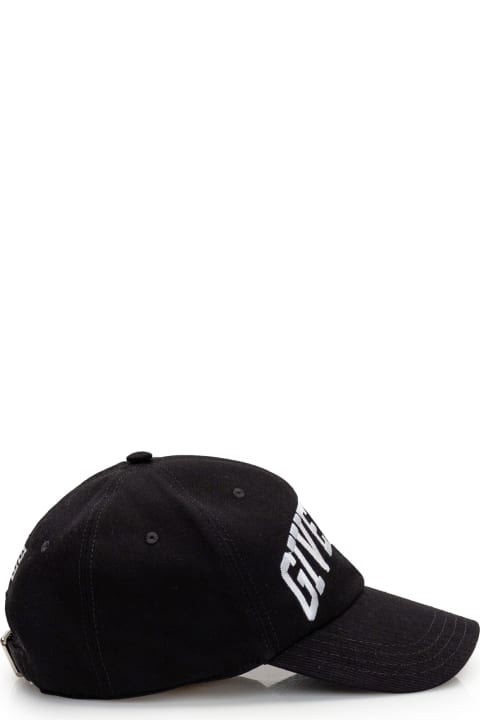 Hats for Men Givenchy Black Baseball Hat With Givenchy College Embroidery