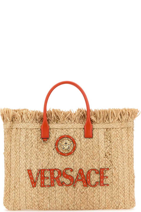 Versace for Women Versace Raffia La Medusa Shopping Bag