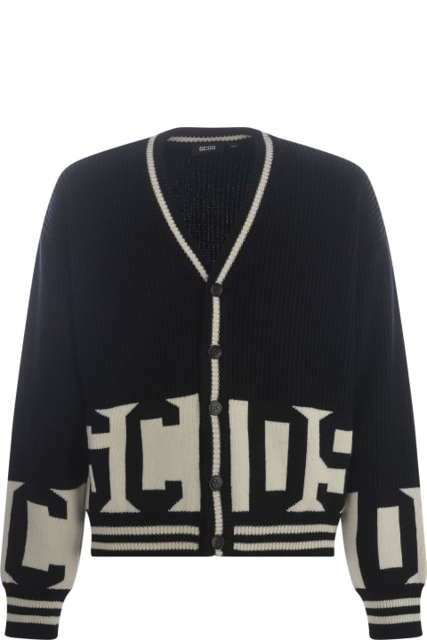 GCDS Sweaters for Men GCDS Cardigan Gcds "low Range" In Wool Blend