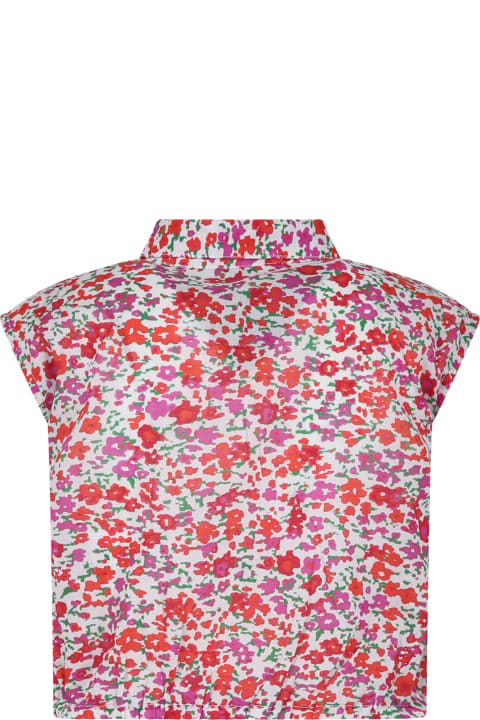 Sale for Kids Philosophy di Lorenzo Serafini Kids White Top For Girl With Flowers