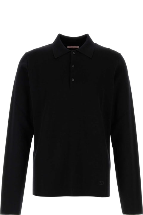 Fashion for Men Valentino Garavani Black Wool Polo Shirt