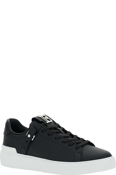Homeware Balmain B-court B-buzz-grid Embossed Calfskin