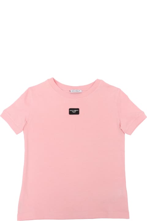 Dolce & Gabbana Topwear for Girls Dolce & Gabbana Pink D&g T-shirt For Girls