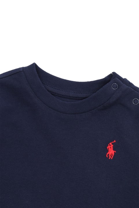 Topwear for Baby Boys Polo Ralph Lauren Blue Sweatshirt With Logo