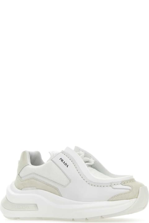 Shoes Sale for Men Prada White Systeme Sneakers
