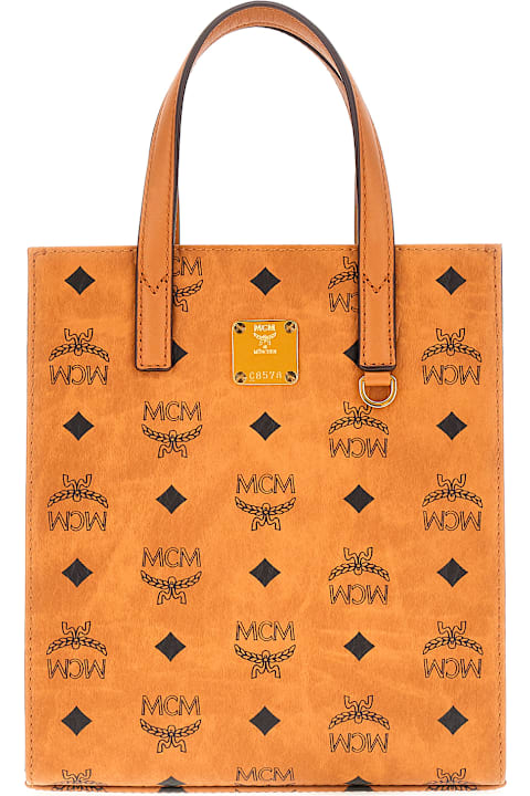 MCM لـ Men MCM Printed Synthetic Leather Medium Aren Handbag