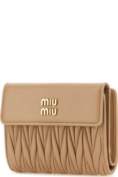 Sale for Women Miu Miu Sand Nappa Leather Wallet