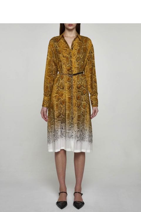 Dresses for Women Max Mara Studio Nereo Print Silk Shirt Dress