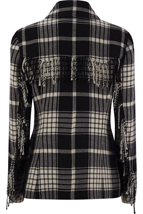 Homeware Polo Ralph Lauren Plaid Wool Jacket With Fringes