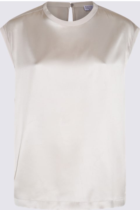 Brunello Cucinelli Topwear for Women Brunello Cucinelli White Silk Shirt
