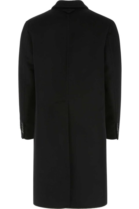 Clothing for Men Prada Black Wool Blend Coat