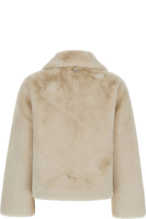 Apparis for Women Apparis 'elis' Beige Jacket With Collar In Eco Fur Woman