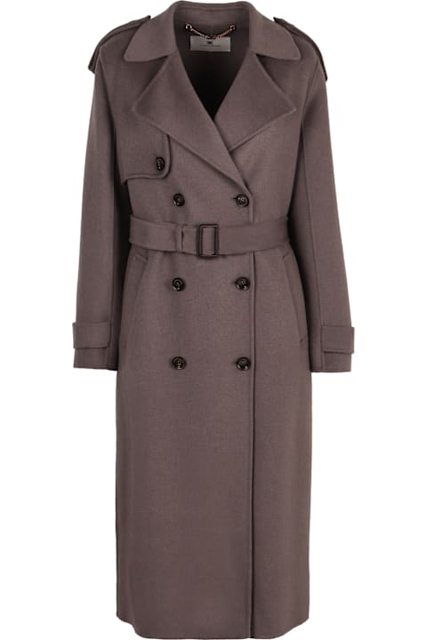 Elisabetta Franchi Coats & Jackets for Women Elisabetta Franchi Wool Trench Coat