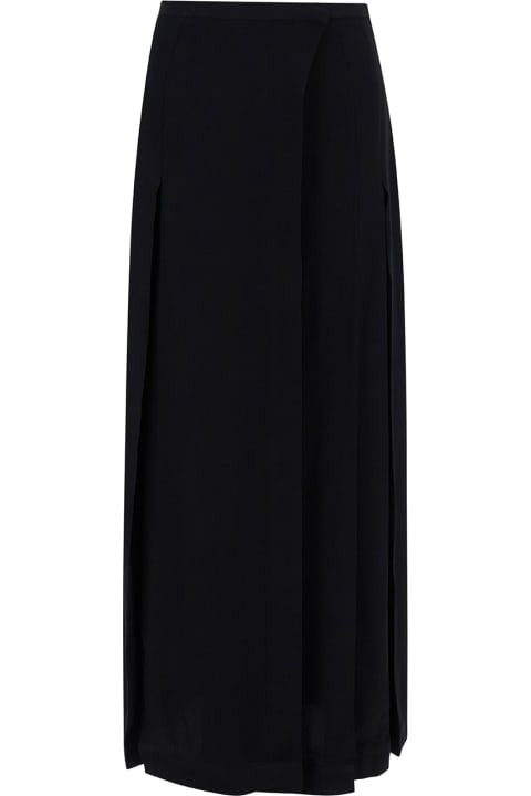 Fashion for Women Totême Long Black Wrap Skirt In Viscose Woman