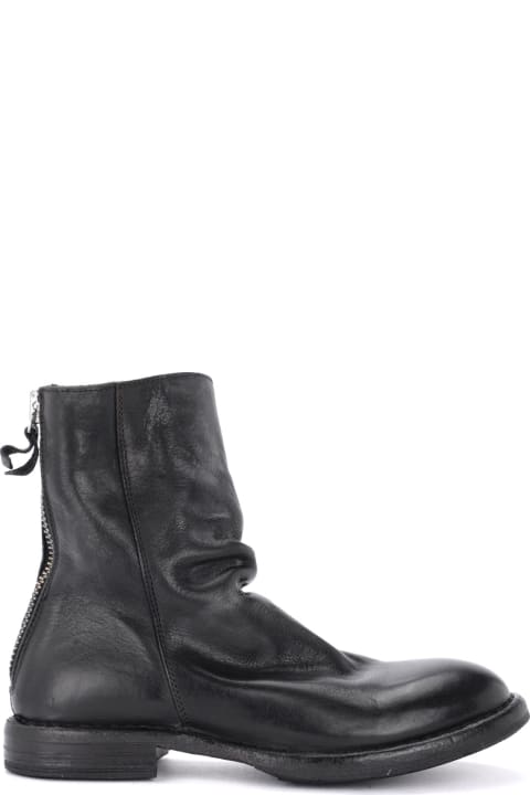 Moma Black Leather Ankle Boot
